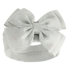 HB92-G: Grey Headband w/Glitter Bow